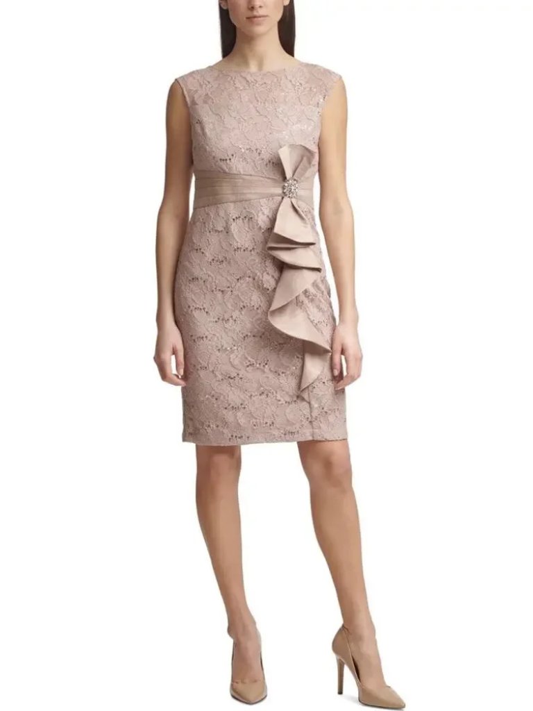 Jessica Howard Women's Mini Lace Sheath Boat Neck Dress New With Tags!